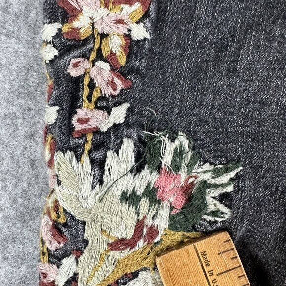Abercrombie & Fitch Simone High Rise Ankle Jeans Womens 27 Floral Embroidered* - Picture 5 of 16